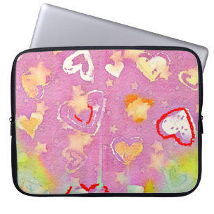 abstract background with watercolor texture, Oil p Laptop Sleeve