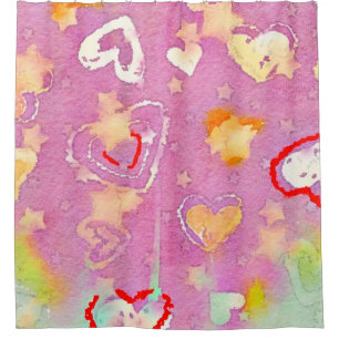 abstract background with watercolor texture, Oil p Shower Curtain