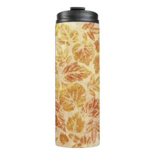Abstract backgrounds, watercolor, leaves thermal tumbler
