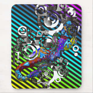 Abstract BALI Gecko | coloured stripes Mouse Pad