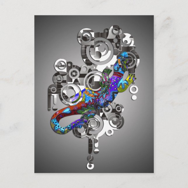 Abstract BALI Gecko Postcard (Front)