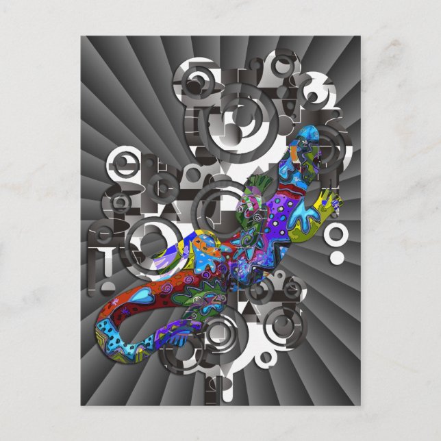 Abstract BALI Gecko Postcard (Front)