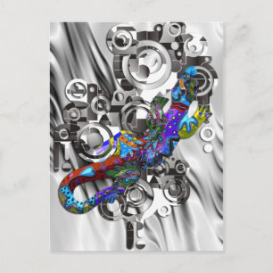 Abstract BALI Gecko Postcard