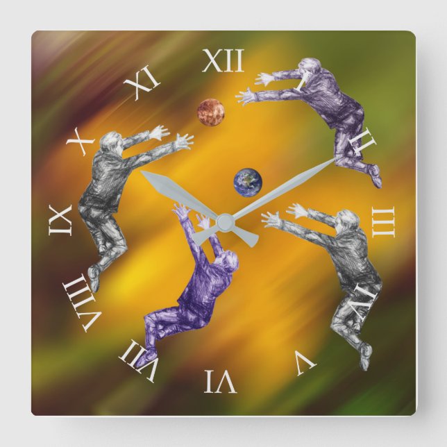 Abstract ball fight Acrylic Wall Clock (Front)