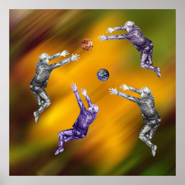 Abstract ball fight Poster (Front)