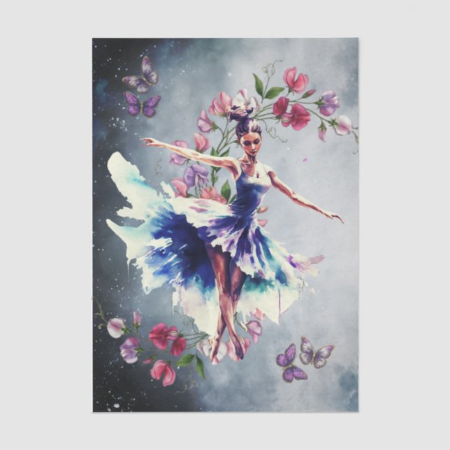 Abstract Ballet Dancer Art Collage Decoupage Tissue Paper (Front)