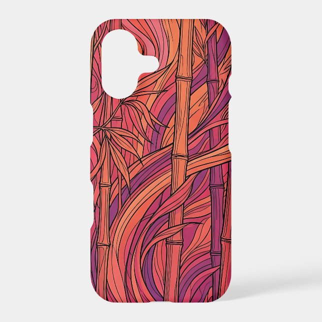 Abstract Bamboo Sunset Orange Line iPhone Cases (Back)