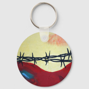 Abstract - barbed wire key ring