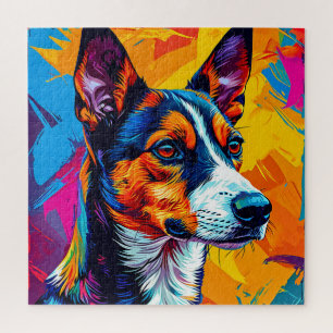 Abstract Basenji Dog Portrait Jigsaw Puzzle