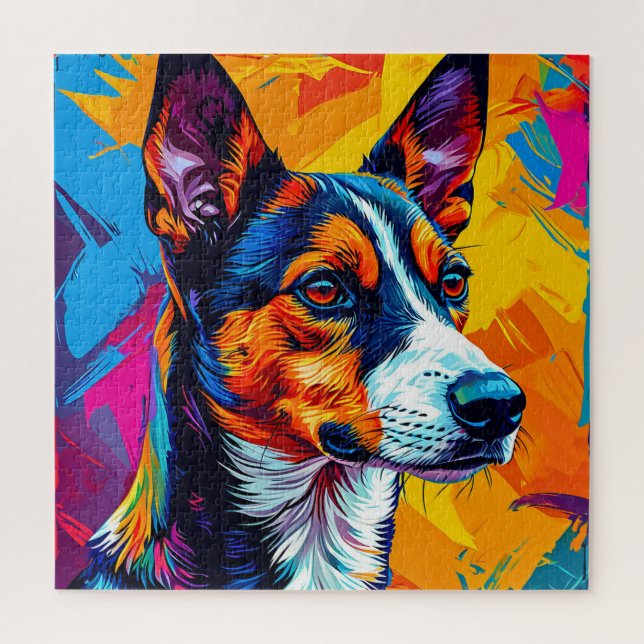 Abstract Basenji Dog Portrait Jigsaw Puzzle (Vertical)