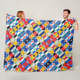 Abstract Bauhaus Geometric Art Fleece Blanket