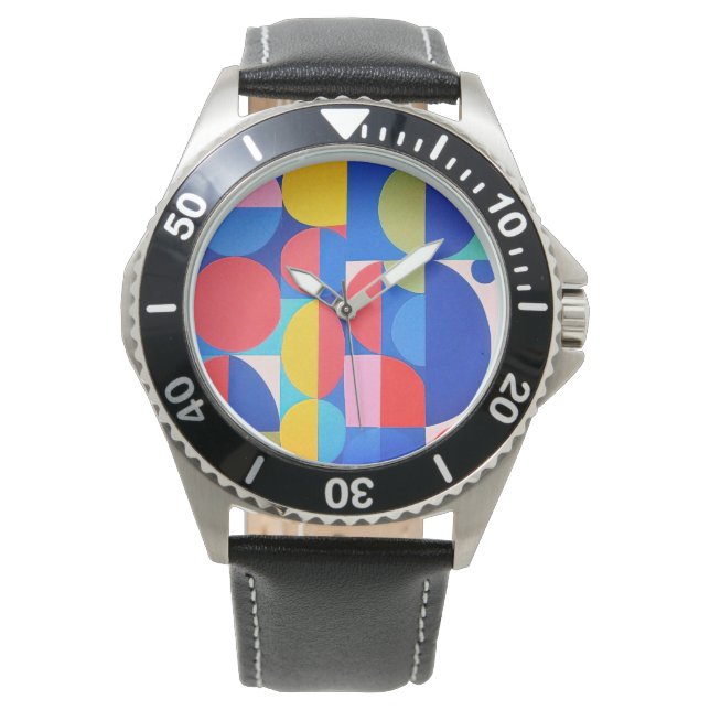 Abstract Bauhaus Geometric Art Watch (Front)