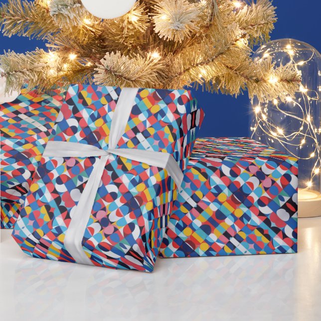 Abstract Bauhaus Pattern Art Wrapping Paper (Holidays)