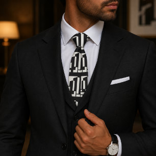 Abstract Bauhaus Pattern Tie