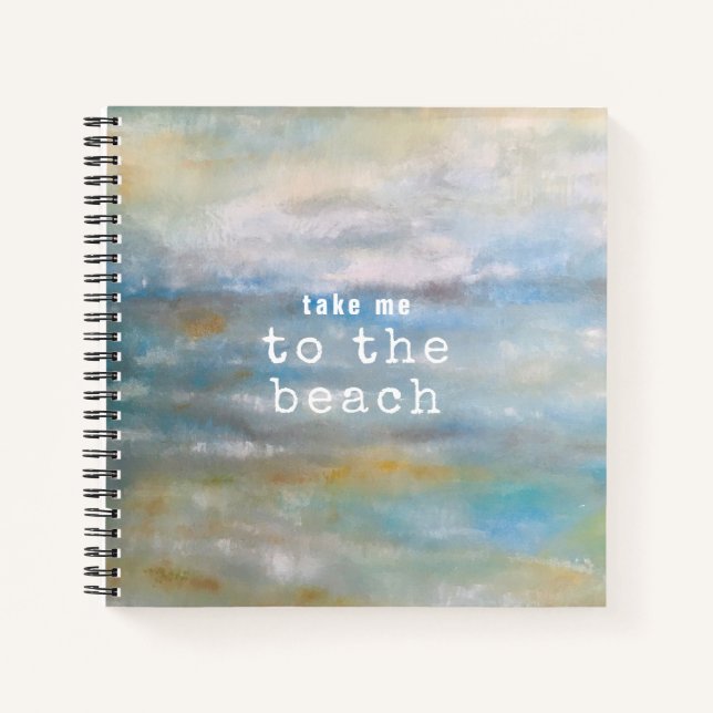 Abstract Beach Art Quote Notebook (Front)