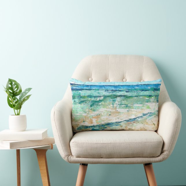 Abstract Beach Art Waves Lumbar Cushion (Chair)