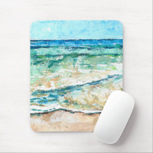 Abstract Beach Coastal Shoreline Artwork Mouse Pad