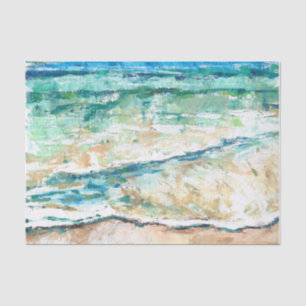Abstract Beach Coastal Shoreline Artwork Tissue Paper