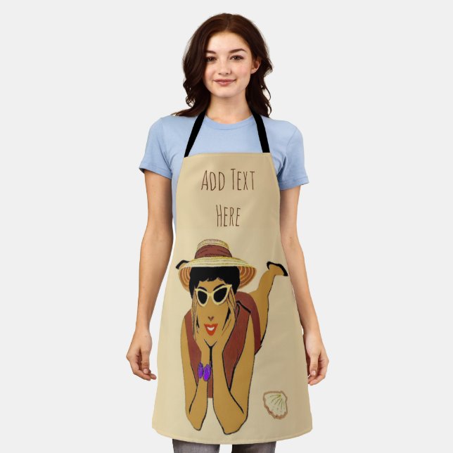 Abstract Beach Design add text, Apron (Worn)