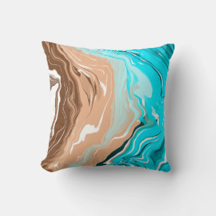 Abstract Beach Fluid Art Cushion