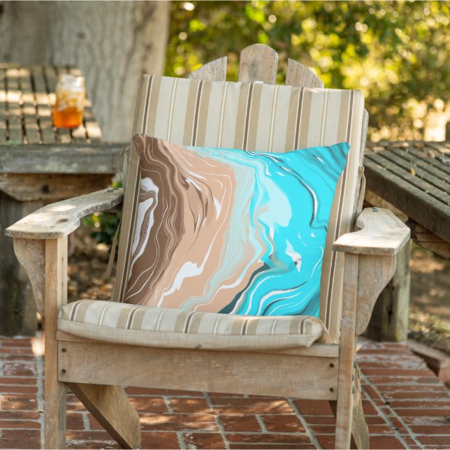 Abstract Beach Fluid Art   Cushion (Chair)