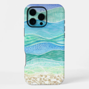 Abstract Beach in Watercolor iPhone 16 Pro Max Case