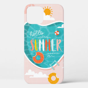 Abstract beach pool summer illustration iPhone 12 case