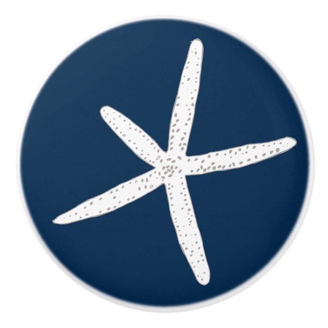 Abstract Beach Scallop Seashell Ceramic Knob (Front)