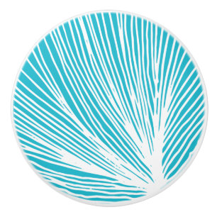 Abstract Beach Scallop Seashell Ceramic Knob