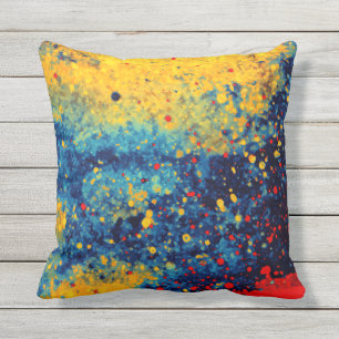 Abstract Beach Summer Holiday Paint Splatter Art Outdoor Cushion