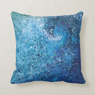 Abstract Beach Wave Fine Art Painting Cushion