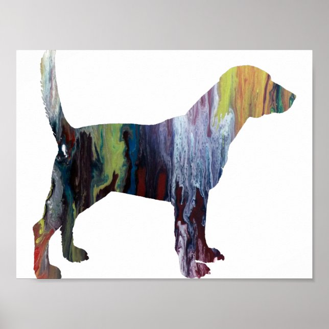 Abstract Beagle Silhouette Poster (Front)