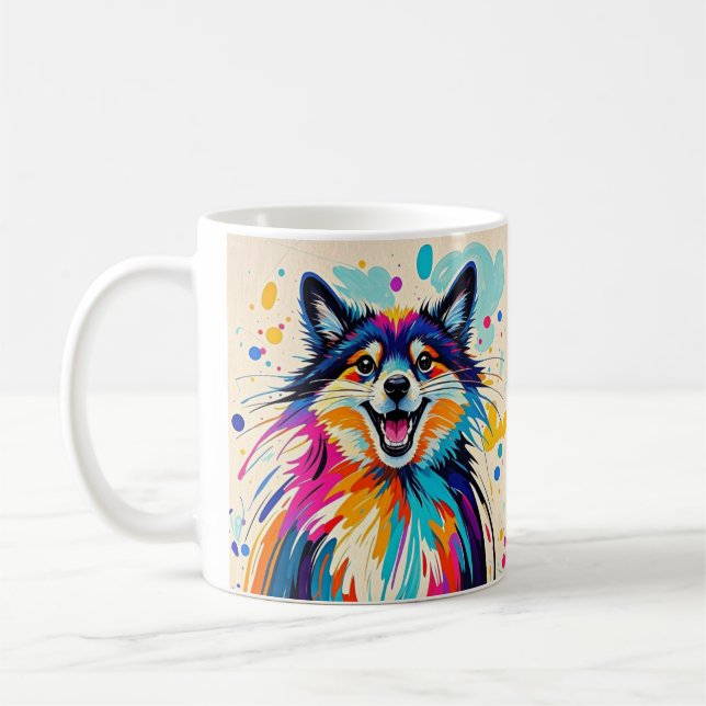 Abstract bear cute funny happy animal art  coffee mug (Left)