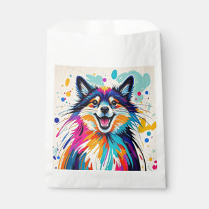 Abstract bear cute funny happy animal art favour bag