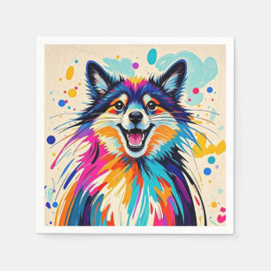 Abstract bear cute funny happy animal art napkin