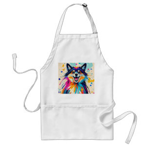 Abstract bear cute funny happy animal art  standard apron