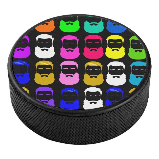 Abstract Beards Hockey Puck (3/4)