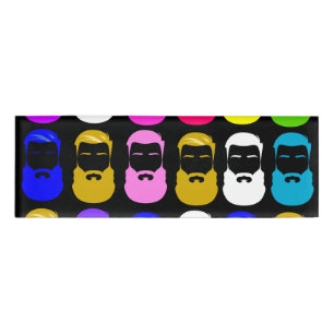 Abstract Beards Name Tag