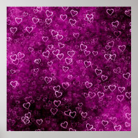 Abstract beautiful hearts on distressed purple bac