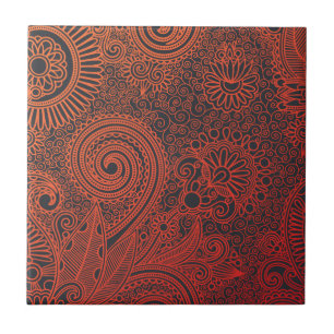 Abstract beautiful Indian floral pattern Ceramic Tile