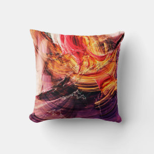 Abstract beautiful purple, red and yellow bright c cushion