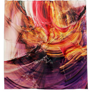 Abstract beautiful purple, red and yellow bright c shower curtain