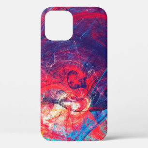 Abstract beautiful red and blue bright colour back iPhone 12 case