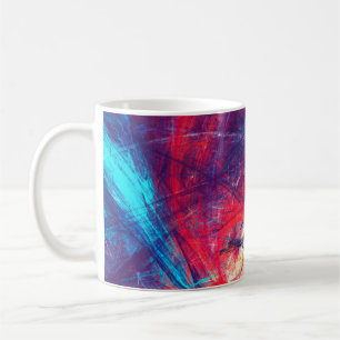Abstract beautiful red and blue bright colour back coffee mug