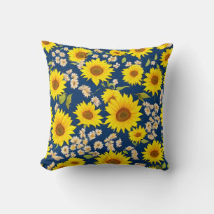 Abstract beautiful sunflower pattern cushion