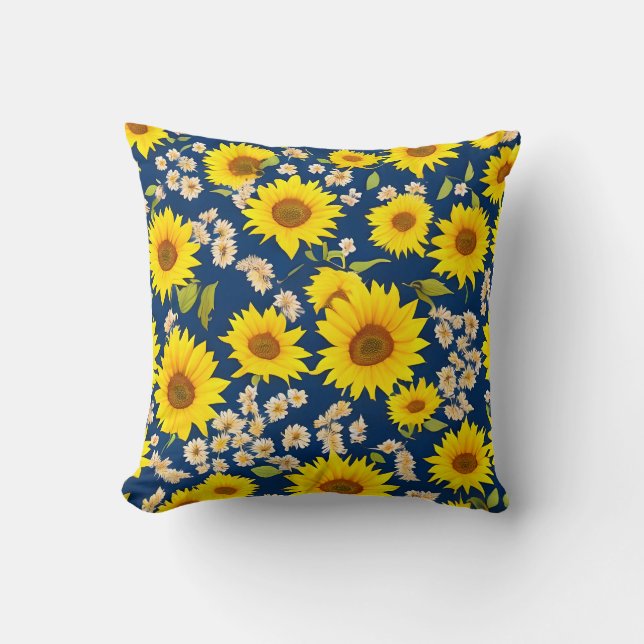 Abstract beautiful sunflower  pattern cushion (Front)