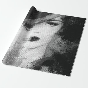 Abstract beautiful woman. fashion illustration. ac wrapping paper