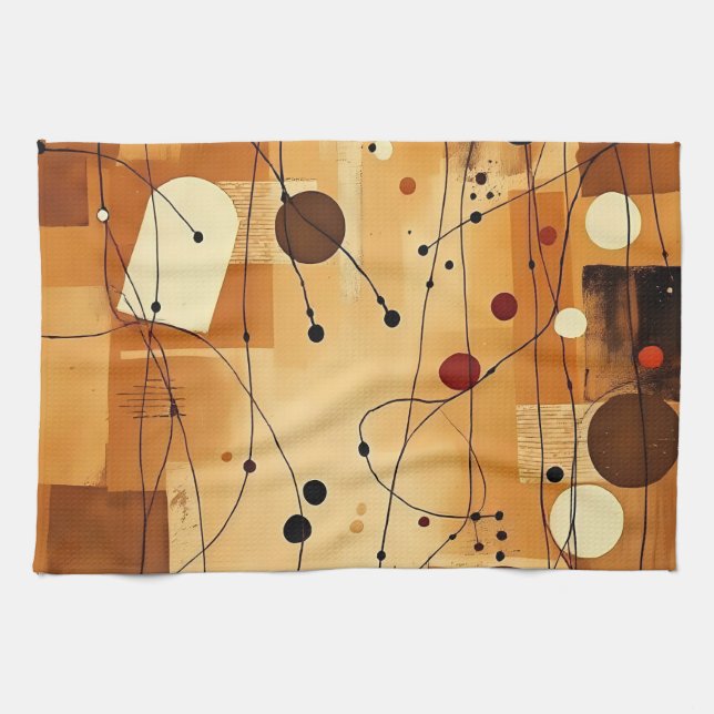 Abstract Beige Watercolor Layers Kitchen Towel (Horizontal)