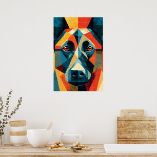 Abstract Belgian Malinois Dog Geometric Poster