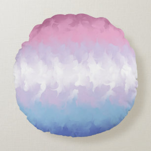 Abstract Bigender Pride Flag Round Cushion